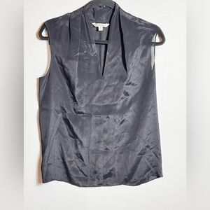 CAbi Black Sleeveless Silk Blouse Small
